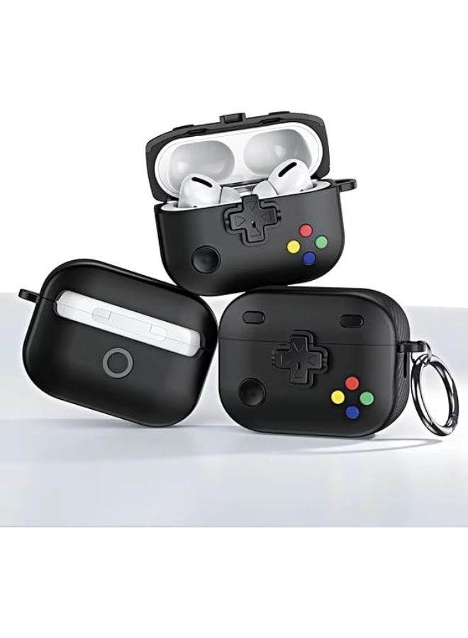 فكرة Fekra متوافق مع AirPods 4 Case (2024) غطاء مع قفل، مشبك Airpods الجيل الرابع Case 2024 رجال نساء، غلاف صلب واقي مقاوم للصدمات مع حلقة تسلق (لون أسود) - Image 2